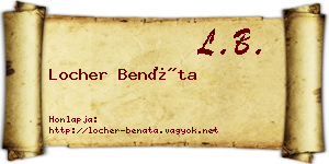 Locher Benáta névjegykártya